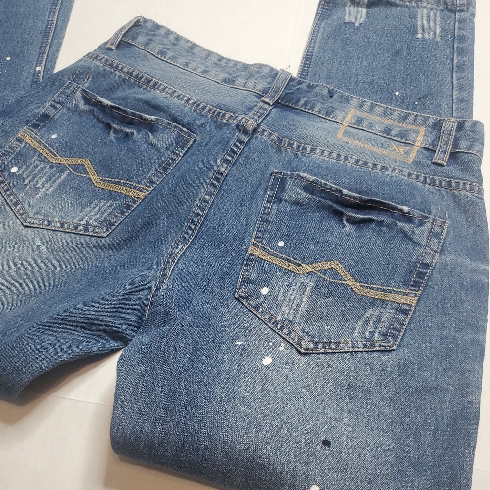 Mens Distressed W/patches and splashes original custom XRay Jeans Size 32x29